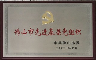 世界杯官网党委荣获佛山市先进基层党组织荣誉称号